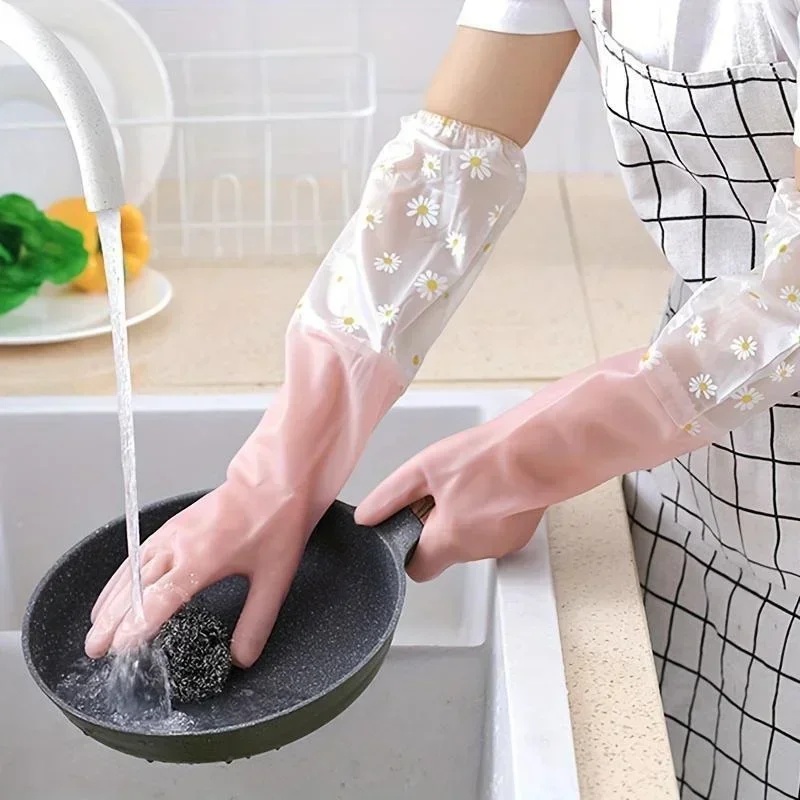 Commercial Kitchen Gloves - Sarung Tangan Karet Lengan Panjang Rumah