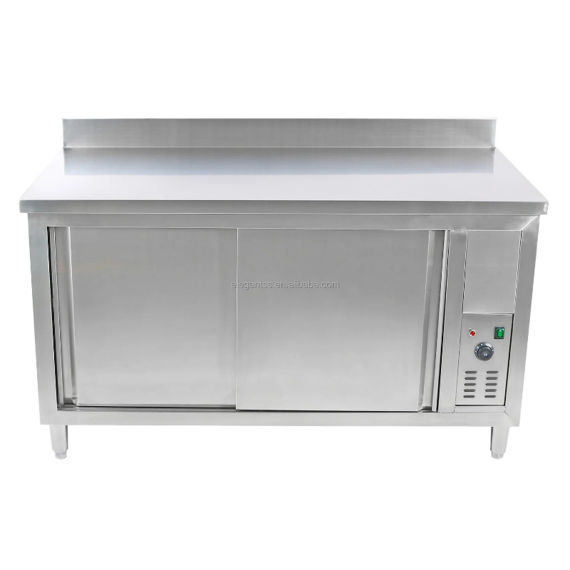 Commercial Kitchen Backsplash - Meja Kerja Termal Listrik Stainless Steel