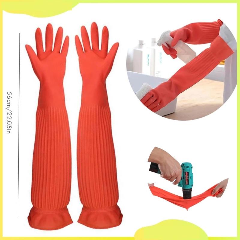 Commercial Kitchen Gloves - Sarung Tangan Karet Pembersih Ekstra Panjang,