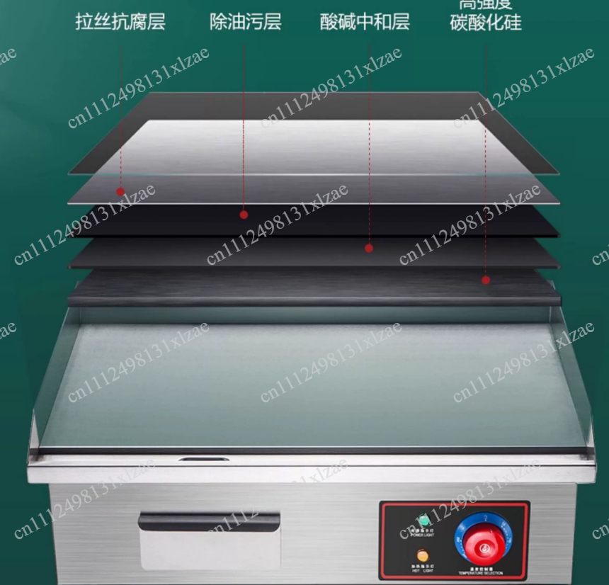 Electric Griddle Flat Top - 220V 1700W 818B Pemanggang Listrik Datar