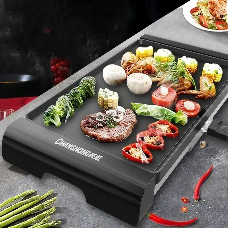 Electric Griddle Flat Top - Panggangan listrik rumahan tanpa asap, ukuran