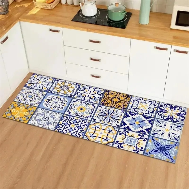 Commercial Kitchen Tile Flooring - Karpet Panjang Dapur Gaya Mediterania Motif
