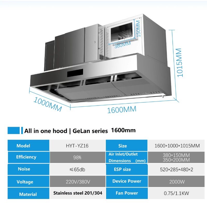 Penghisap asap komersial elekt - Commercial Kitchen Chimney ulasan dan harga