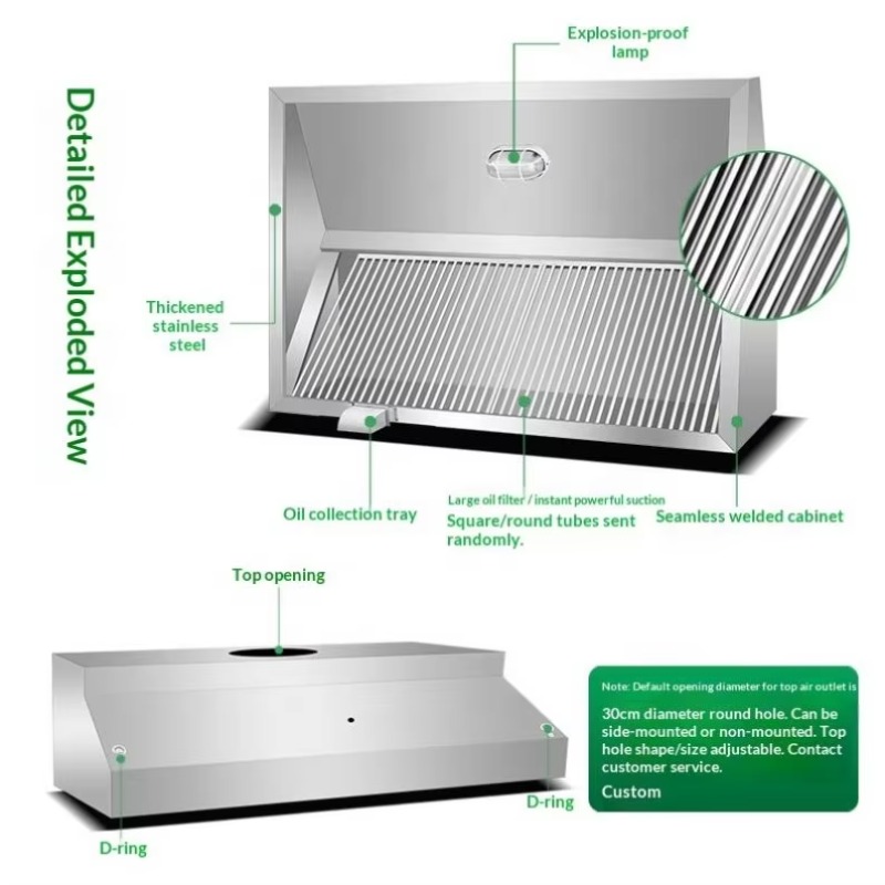 Penghisap Asap Dapur Kombinasi - Commercial Kitchen Exhaust Hood ulasan dan harga