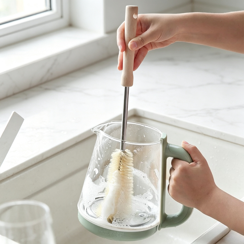 Sikat Botol Gagang Kayu Panjan - Commercial Kitchen Cleaning ulasan dan harga