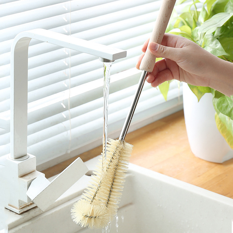 Sikat Botol Gagang Kayu Panjan - Commercial Kitchen Cleaning ulasan dan harga