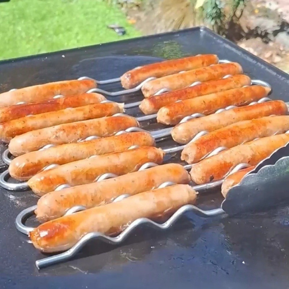 Rak Pembuat Sosis BBQ Stainles - Hot Dog Roller Grill ulasan dan harga