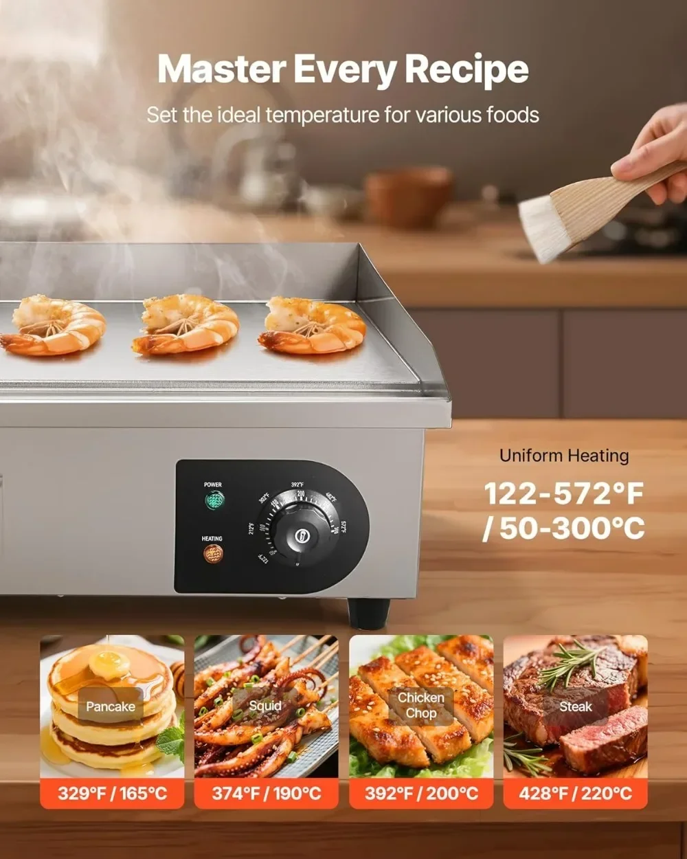 Pemanggang Listrik Komersial L - Electric Griddle Flat Top ulasan dan harga