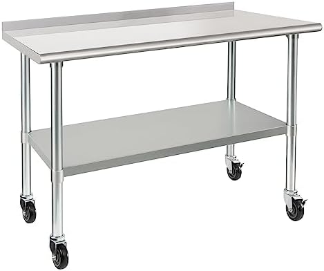 Meja Persiapan Kerja dari Baja - Commercial Kitchen Backsplash ulasan dan harga