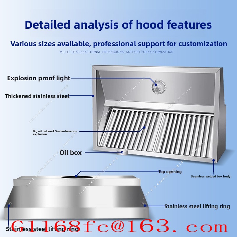 Penghisap Asap Stainless Steel - Commercial Kitchen Exhaust Hood ulasan dan harga