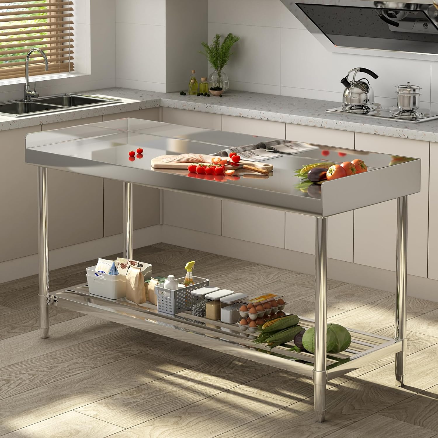 Meja Kerja Stainless Steel, 24 - Commercial Kitchen Backsplash ulasan dan harga